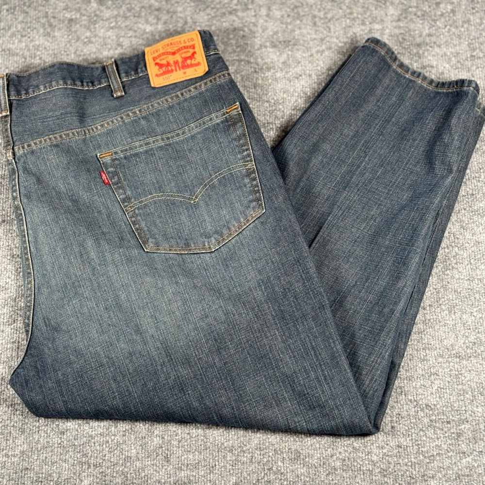 Retro Levi Strauss 550 Men's Sz 50x29 Relaxed Fit Jeans Dark Wash Denim Workwear